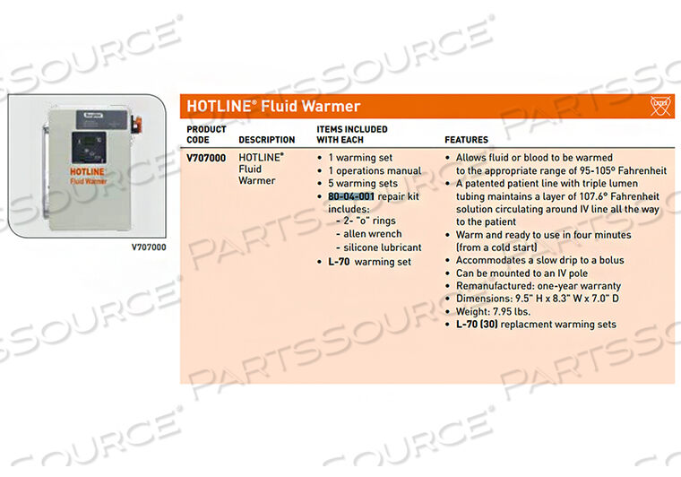O-RING KIT FOR HOTLINE FLUID WARMER by Smiths Medical