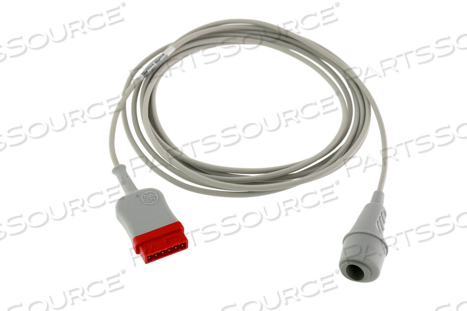 ADAPTER CABLE, 5 MM, 4 M CABLE, TPU JACKET, GRAY, MEETS AAMI ANSI EC53 