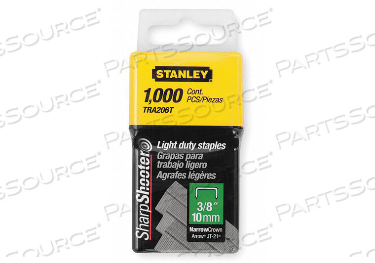 LIGHT DUTY WIDE CROWN STAPLES 3/8", 1,000 PACK by Stanley