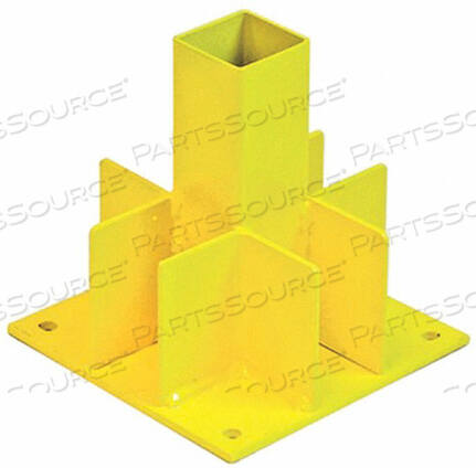 STAIR MOUNT FOR GUARDRAIL POST, POWDER COATED STEEL, YELLOW, 6"W X 6"D X 7"H by Guardian Fall Protection