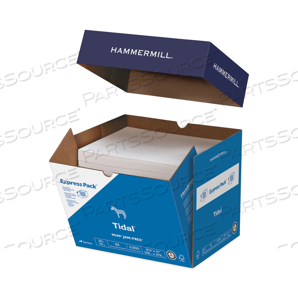 TIDAL PRINT PAPER EXPRESS PACK, 92 BRIGHT, 20 LB BOND WEIGHT, 8.5 X 11, WHITE, 2,500 SHEETS/CARTON by Hammermill