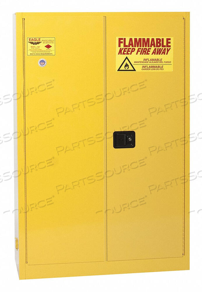 FLAMMABLE LIQUID STORAGE CABINET, MANUAL-CLOSING , 45 GALLON, YELLOW by Eagle