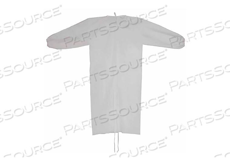 PROTECTIVE PROCEDURE GOWN ONE SIZE FITS MOST WHITE NONSTERILE DISPOSABLE (10/BG) by Cypress