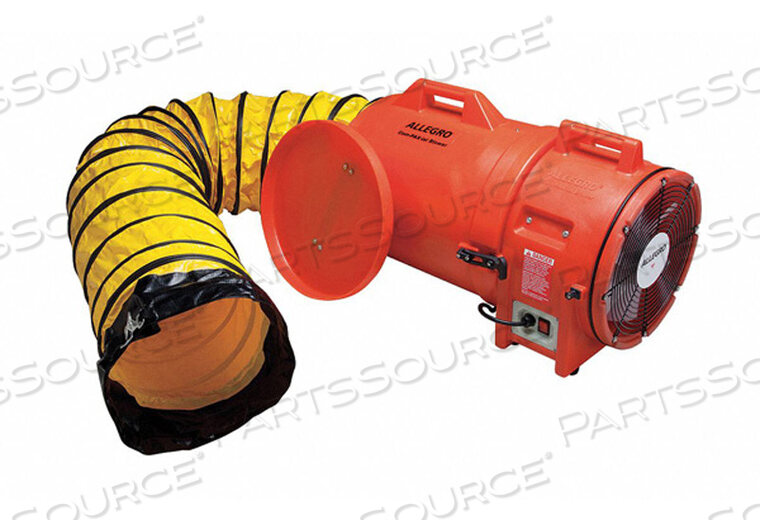 COM-PAX-IAL BLOWER WITH 15' DUCTING & CANISTER, 12" DIA., 1HP, 1842 CFM by Allegro