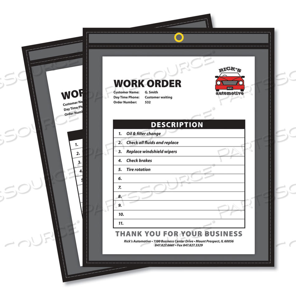 SHOP TICKET HOLDERS, STITCHED, ONE SIDE CLEAR, 75 SHEETS, 9 X 12, 25/BOX by C-Line