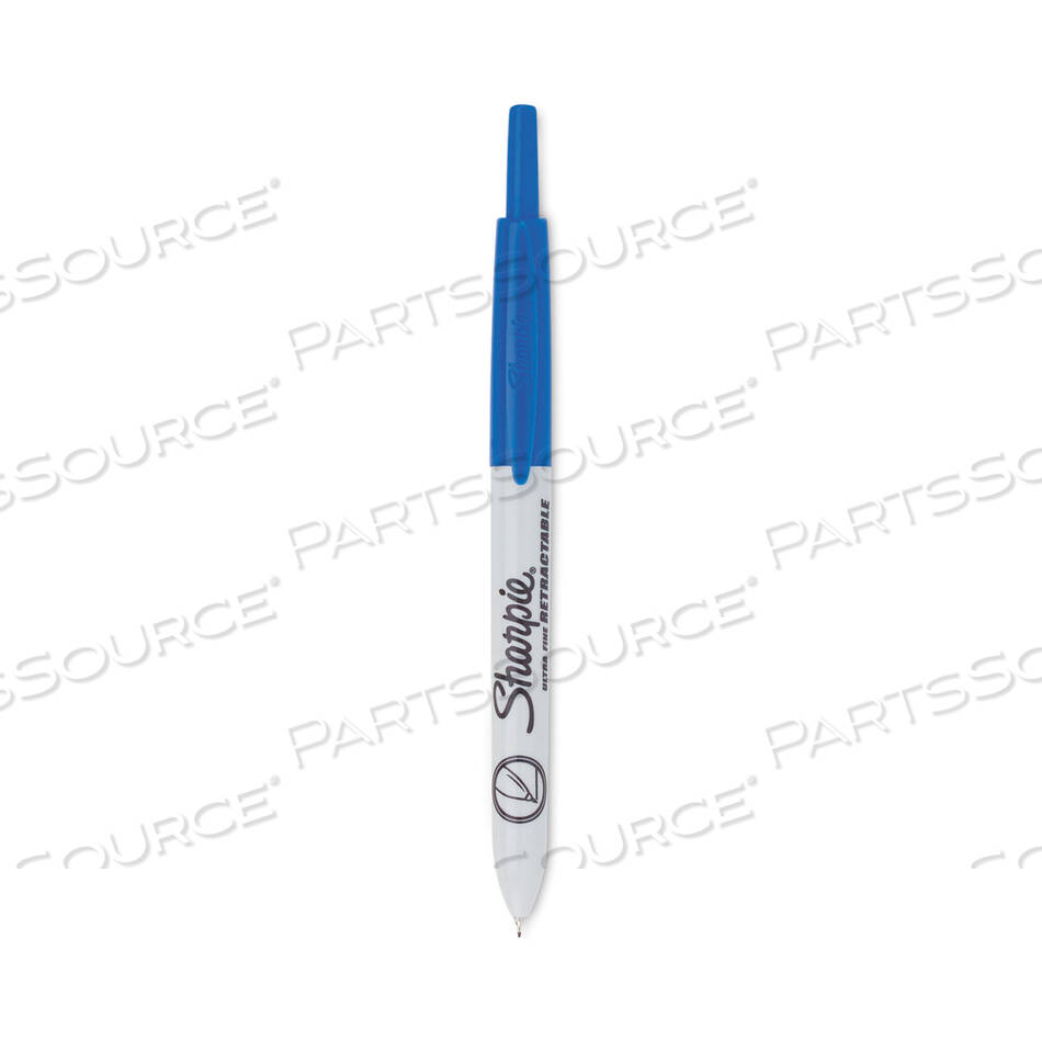 RETRACTABLE PERMANENT MARKER, EXTRA-FINE NEEDLE TIP, BLUE by Sharpie