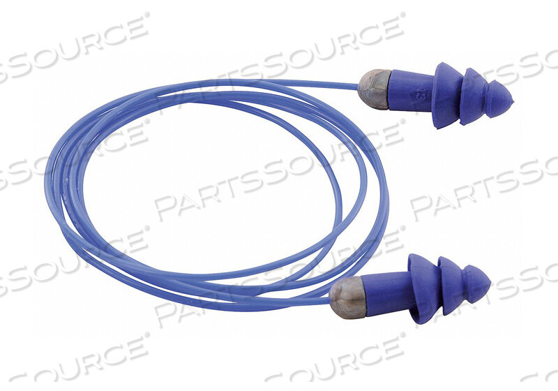 ROCKETS REUSABLE EARPLUG, TPE, BLUE, METAL DETECTABLE WITH CORD by Moldex