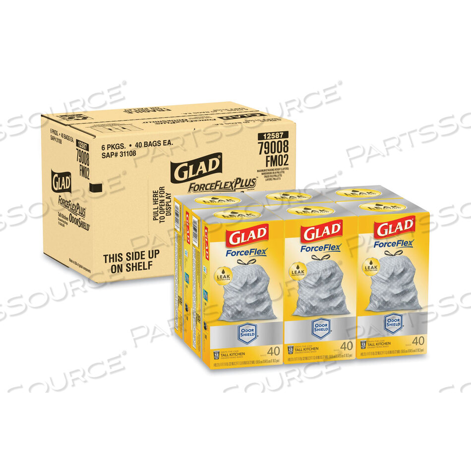 Ultra Strong Tall Kitchen and Trash Bags, 13 gal, 0.9 mil, 23.75 x 24.88,  White, 110 Bags/Box, 3 Boxes/Carton