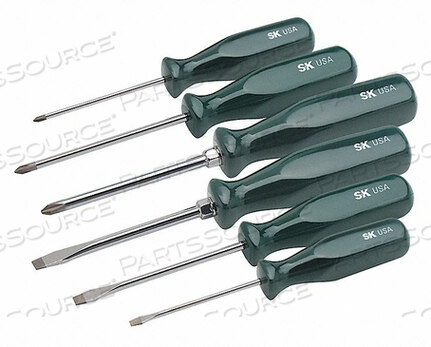 SCREWDRIVER SET SLOTTED/PHILLIPS 6 PC by SK Professional Tools
