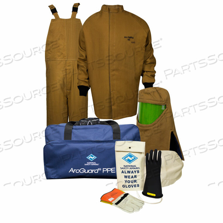 ARCGUARD 100 CAL/CM2 ARC FLASH KIT, 2XL, GLOVE SIZE 08 by National Safety Apparel