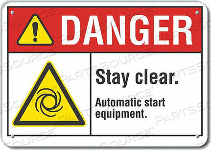 DANGER SIGN 10 W X 7 H 0.040 THICK by Lyle Signs Inc.