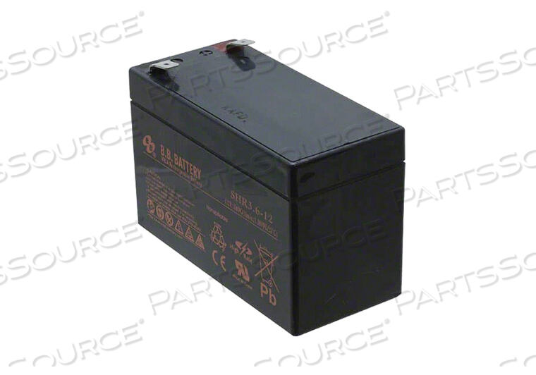 BATTERY, 13 W, SEALED LEAD ACID, 12 V, YES, 15 MIN DISCHARGE, 0.25 IN SPADE 