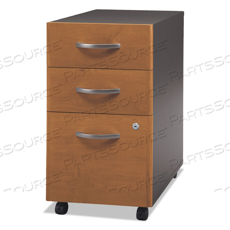 SERIES C MOBILE PEDESTAL FILE, LEFT/RIGHT, 3-DRAWERS: BOX/BOX/FILE, LEGAL/LETTER/A4/A5, CHERRY/GRAY, 15.75" X 20.25" X 27.88" by Bush Industries
