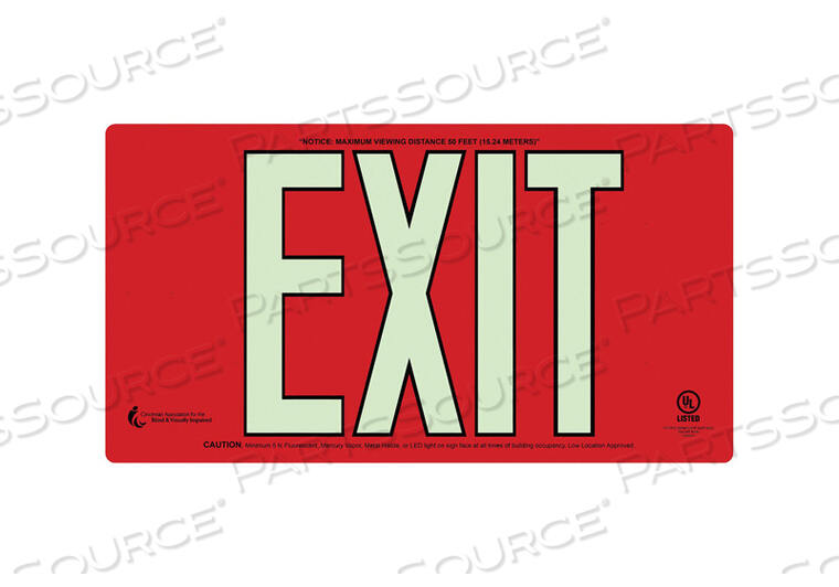 EXIT SIGN 15-1/4 W 8-1/2 H 0.118 THICK by Skilcraft
