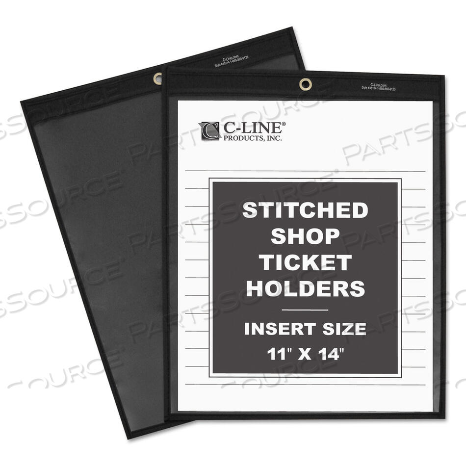 SHOP TICKET HOLDERS, STITCHED, ONE SIDE CLEAR, 75 SHEETS, 11 X 14, 25/BX by C-Line