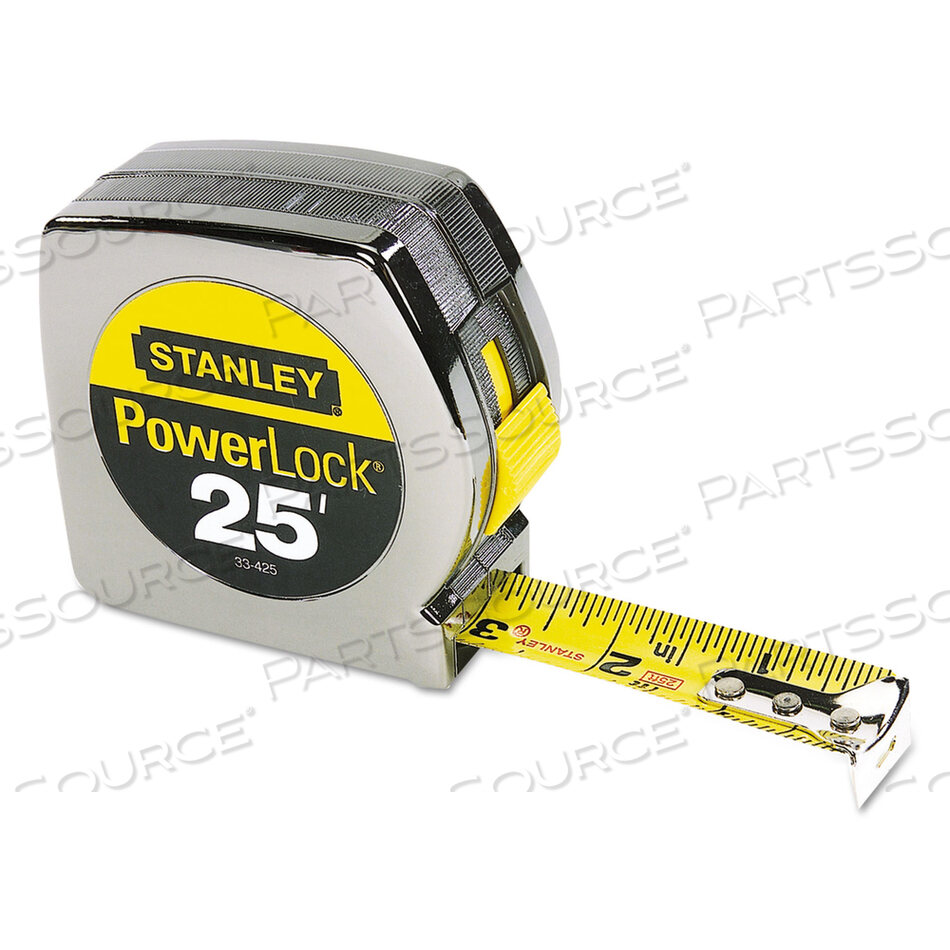 33-425 STANLEY POWER LOCK TAPE MEASURE,TAPE RULE,CLASSIC,1" BLADE WIDTH,L 25' by Stanley