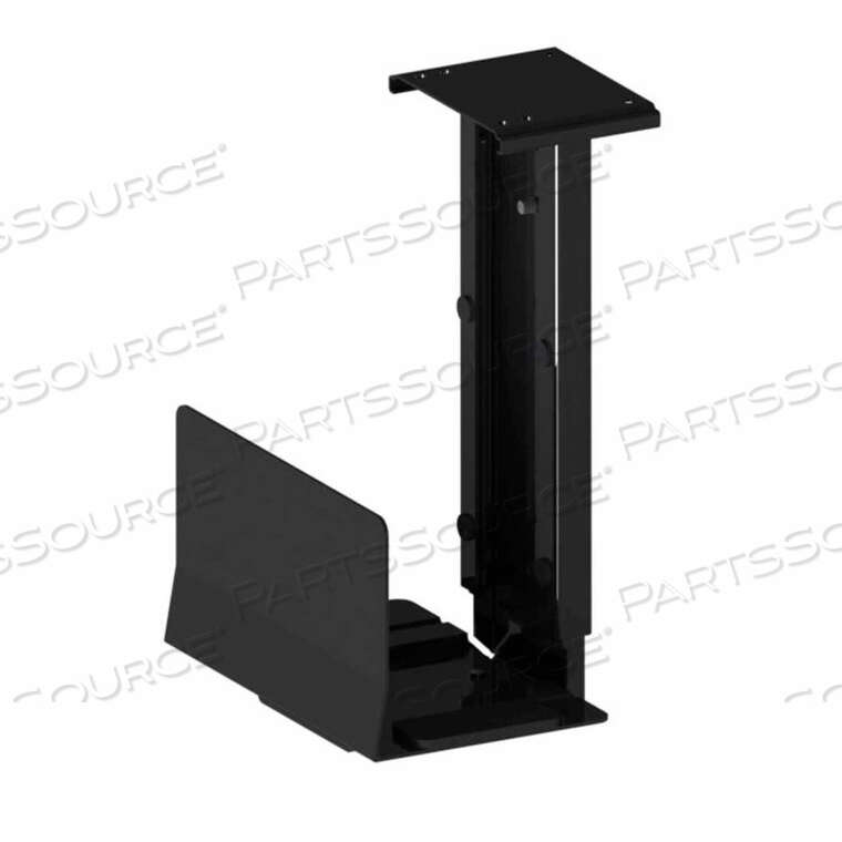 RIGHTANGLE FIXED UNDER DESK ADJUSTABLE CPU HOLDER, 40 LBS. CAPACITY, BLACK by KA Manufacturing Inc.