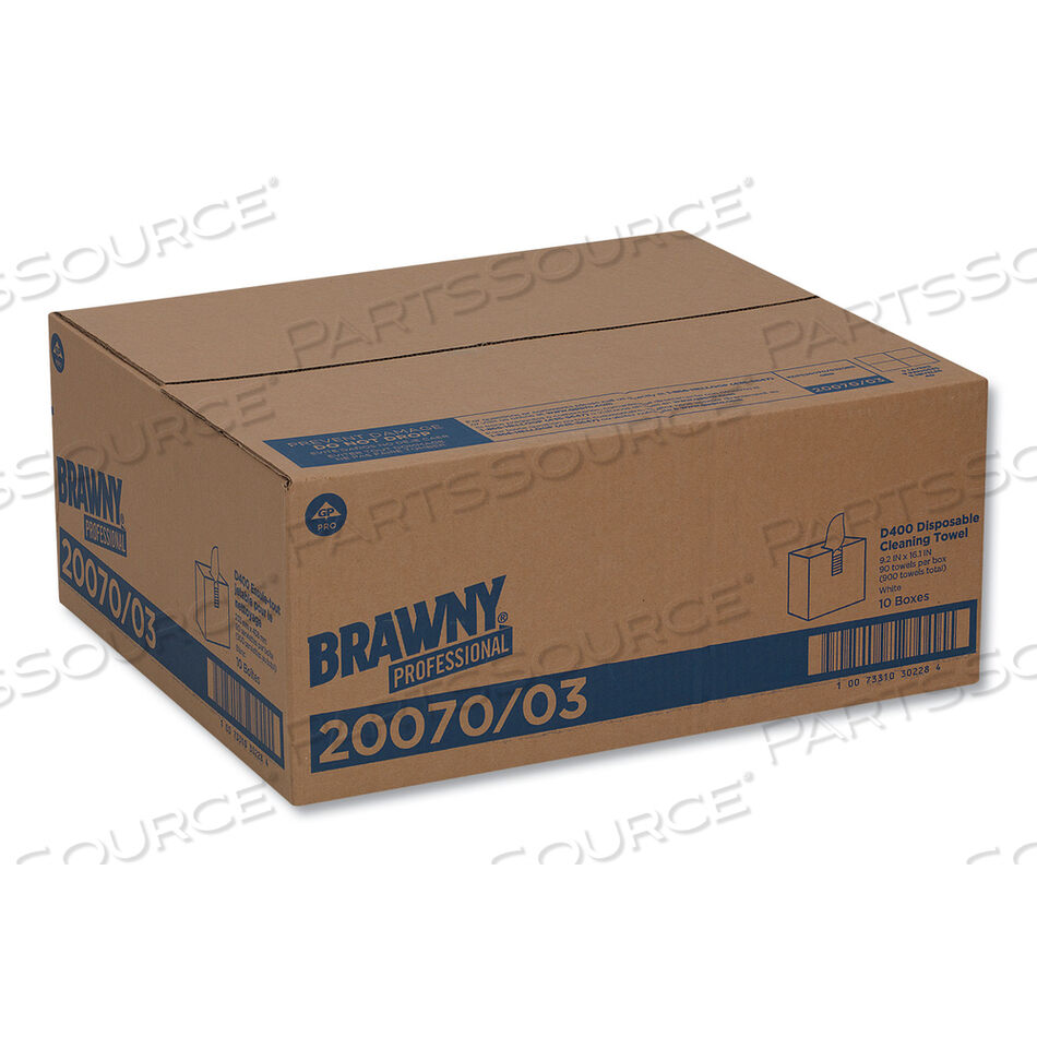 MEDIUM DUTY PREMIUM DRC WIPERS, 9.25 X 16.3, WHITE, 90 WIPES/BOX, 10 BOXES/CARTON by Brawny