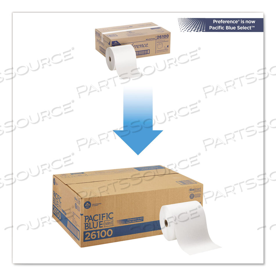 PACIFIC BLUE BASIC  NONPERF PAPER TOWELS, 7.78 X 1,000 FT, WHITE, 6 ROLLS/CARTON by Georgia-Pacific