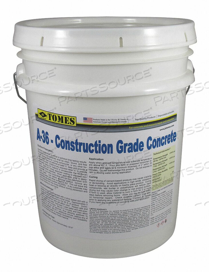 CONCRETE PATCH AND REPAIR 5 GAL. PAIL by JE Tomes