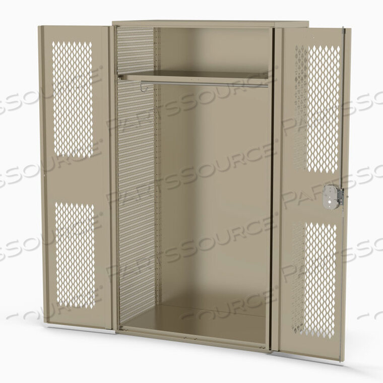 PATRIOT FULLY FRAMED TA-50 LOCKER W/PERFORATED DOOR, EXPANDED SIDE 48X24X78, GR, ALL-WELDED by Penco Products