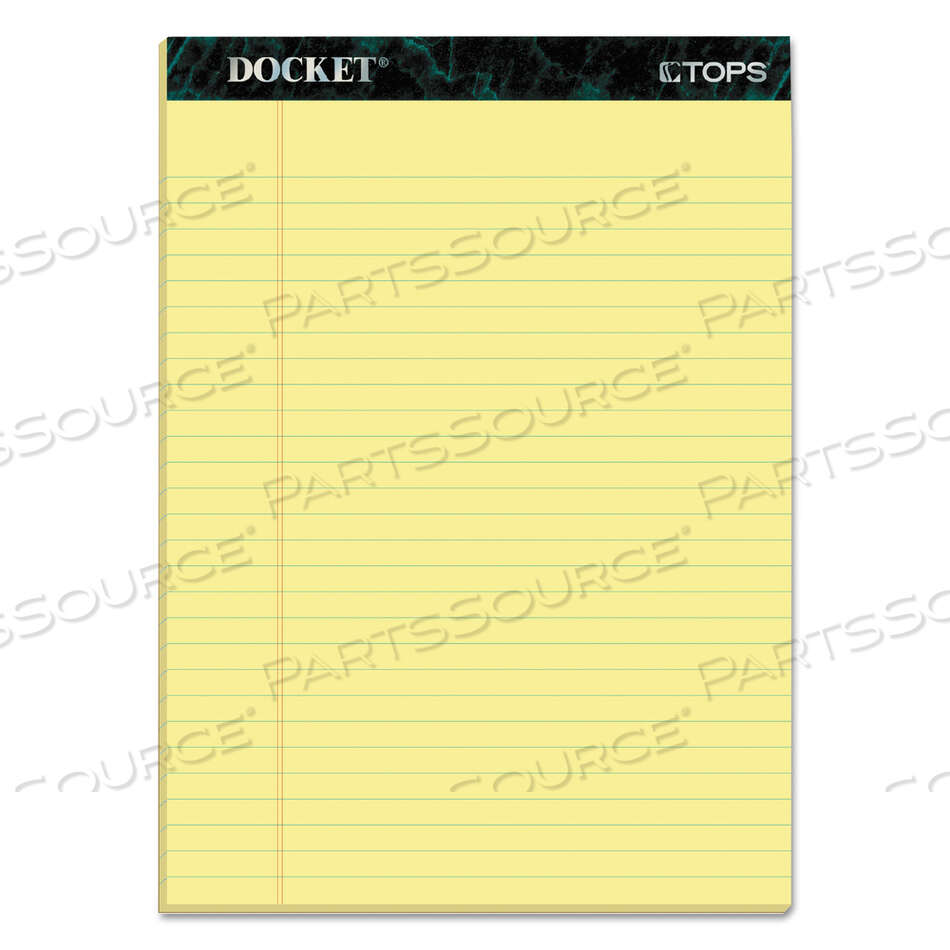 DOCKET RULED PERFORATED PADS, WIDE/LEGAL RULE, 50 CANARY-YELLOW 8.5 X 11.75 SHEETS, 12/PACK by Tops