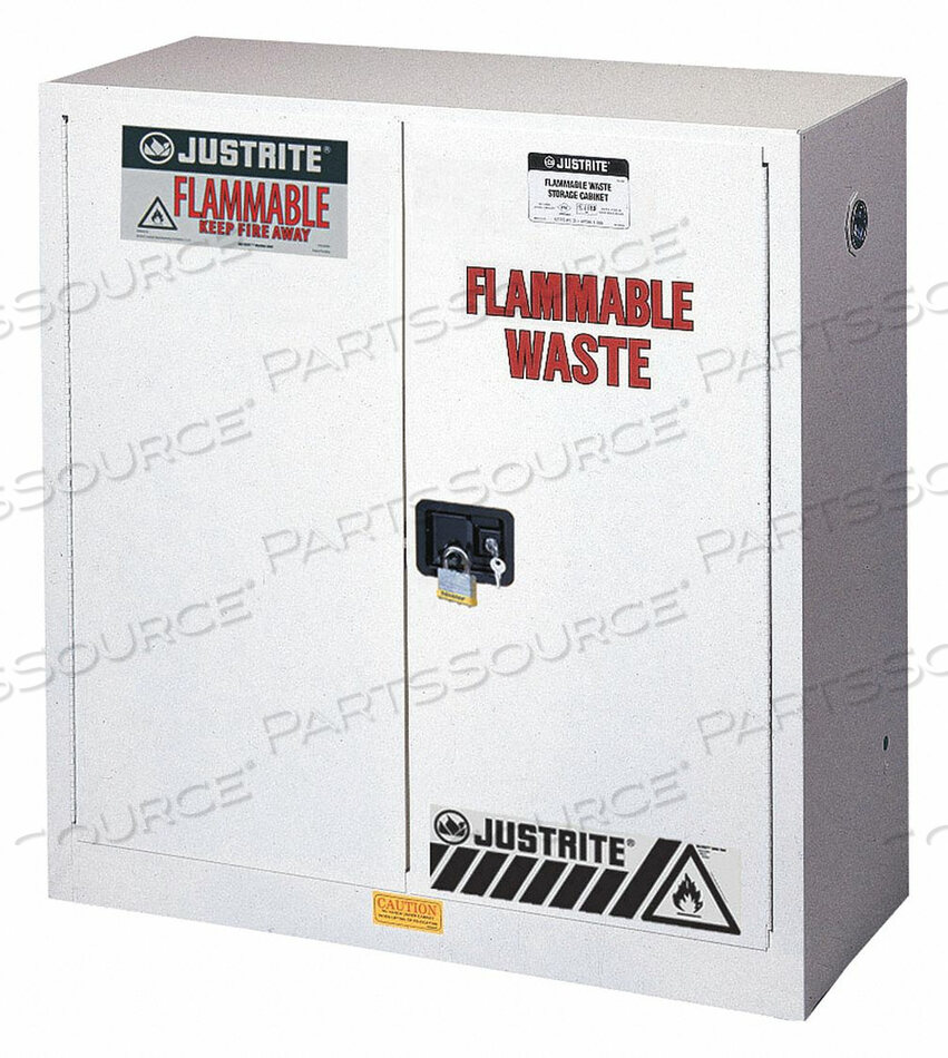 DRUM CABINET 45 GAL. CAPACITY VERTICAL MANUAL CLOSE HAZMAT FLAMMABLE W/ DRUM SUPPORT by Justrite
